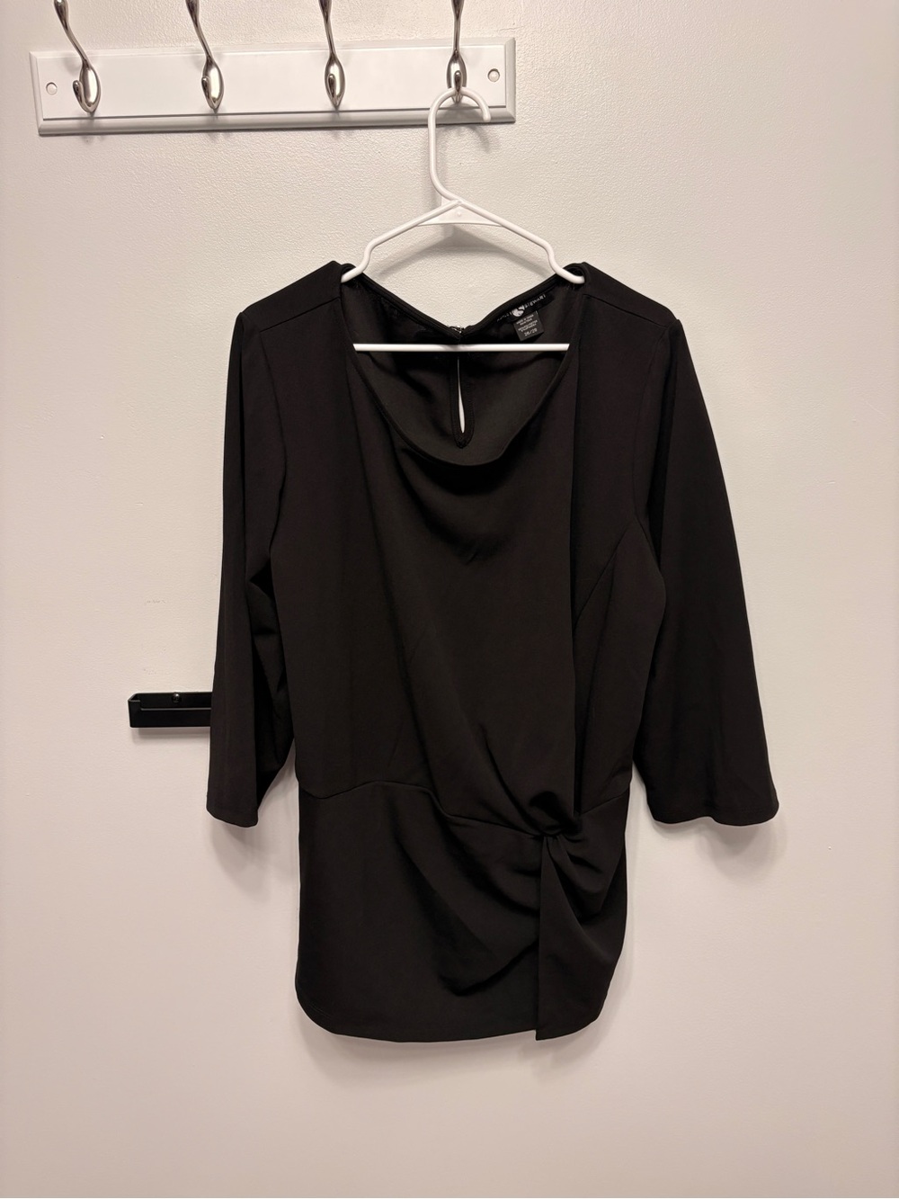 Ashley Stewart Black Knot-Detail Blouse